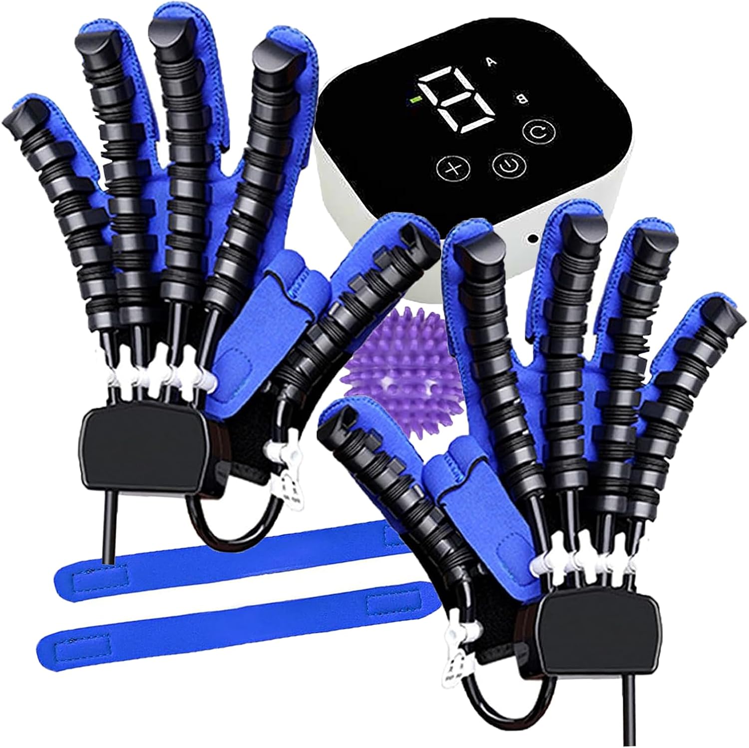 Hand Rehabilitation Robot Gloves, Stroke Recovery Equipment, Adjustable Strength, Right Hand Left Hand Finger Rehab Trainer, for Patients Hand Dysfunction