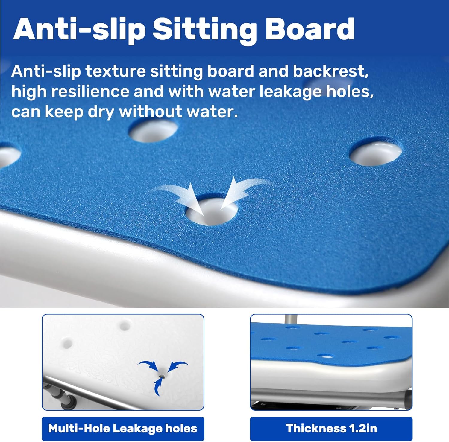 360° Swivel Shower Chair with Back and Arms-FSA Eligible, Rotating Shower Chair, Swiveling Shower Chair with Cold-Proof Pads, Support 400lbs,Swivel Shower Chair for Inside Shower