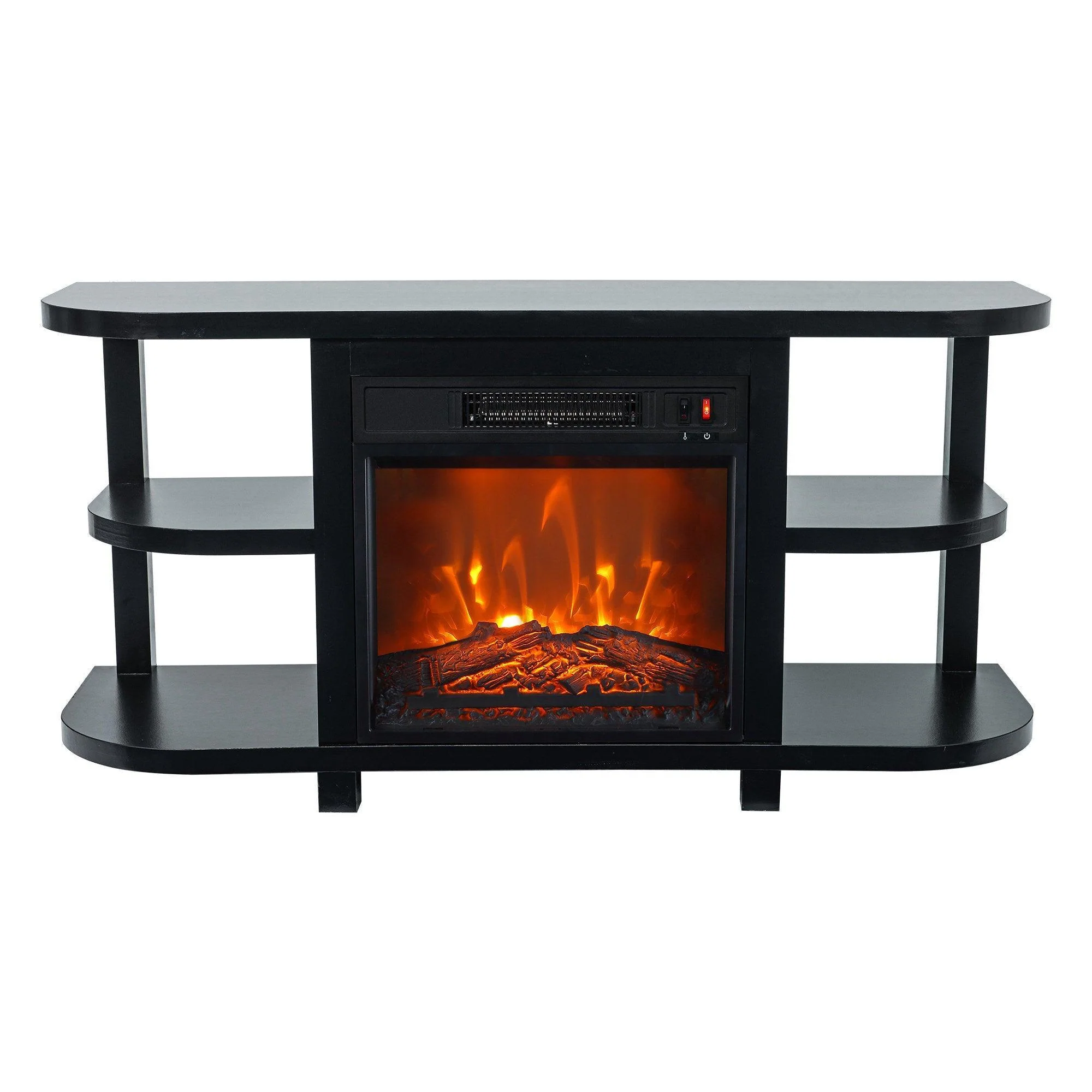 Parrot Uncle Decorative Modern 48-Inch TV Stand with 18-Inch Insert Electric Fireplace