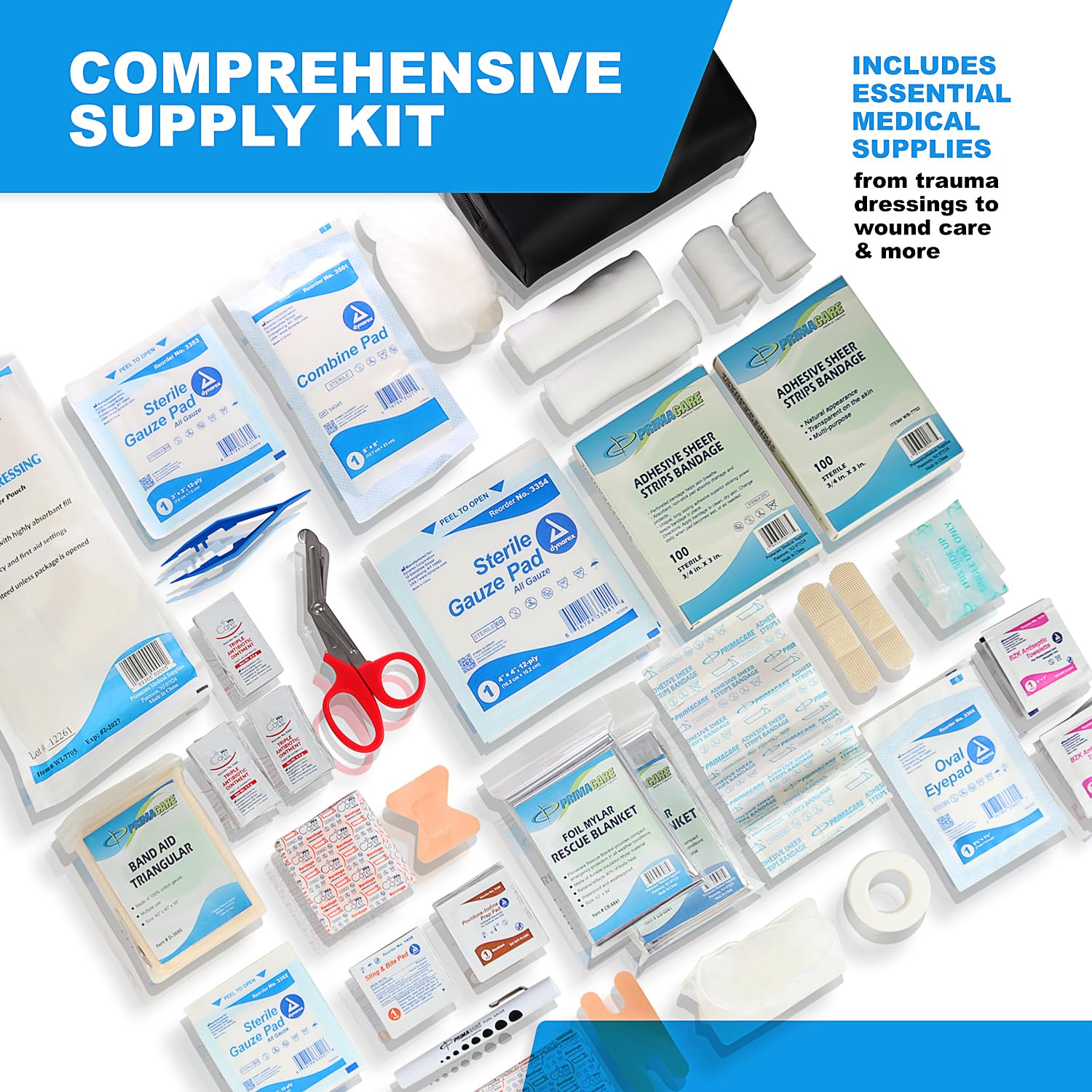 Primacare Fully Stocked Reflective Trauma Bag - 17