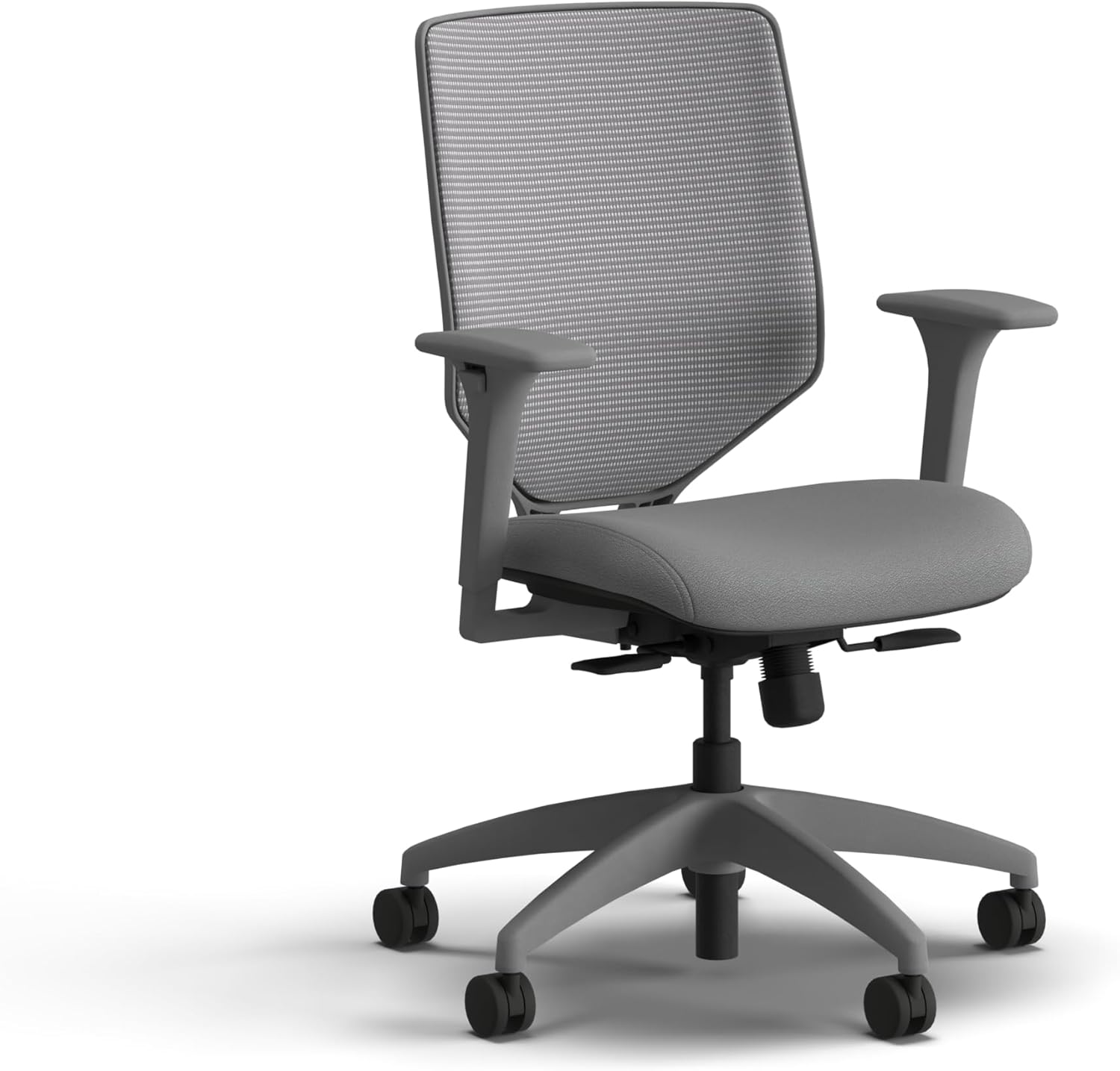 HON Solve Office Chair, Ergonomic Office Chair Mesh Back Support, Adjustable Lumbar Support, Height Adjustable Arms, Titanium Frame, Frost