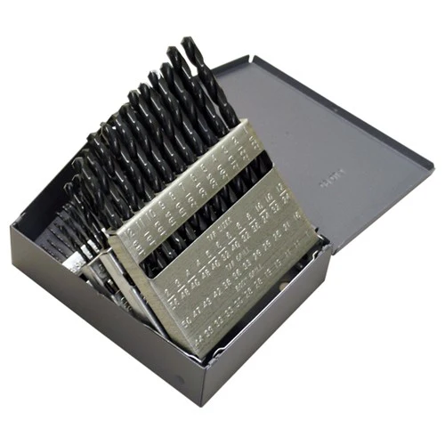 #1-#60 RHS / RHC HSS 135 Degree Split Point Heavy Duty Jobber Length Drill Set - Steam Oxide