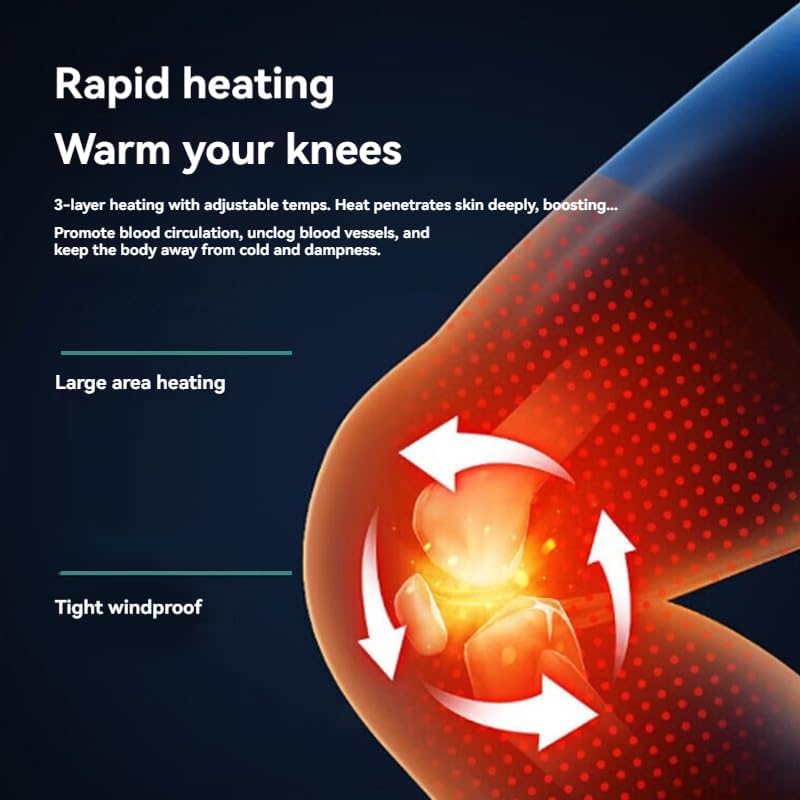Knee Massager Smart with Heat, Red Light and Vibration, 3-in-1 Cordless, Gift for Mom and Dad.