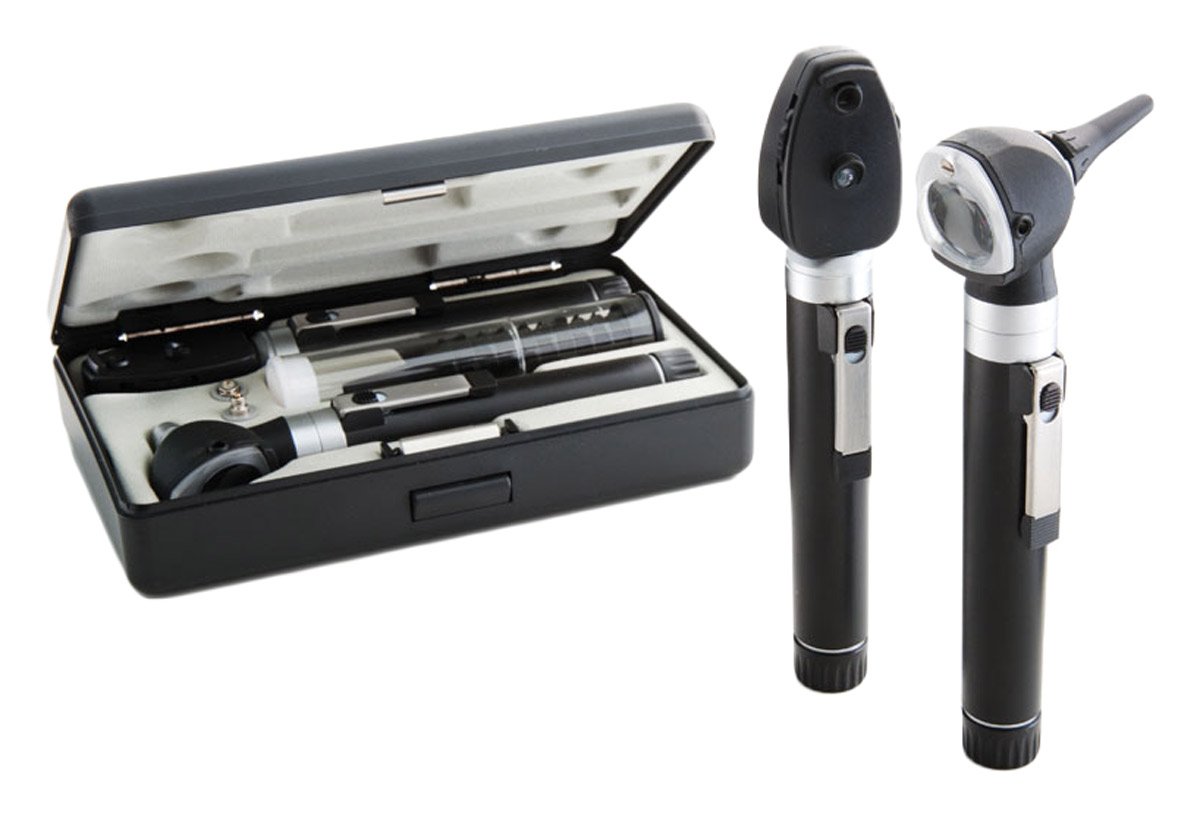 ADC Otoscope/Ophthalmoscope Diagnostic Set, Pocket Size, Xenon Lamp, 2.5V, Hard Case, Diagnostix 5110N, Black