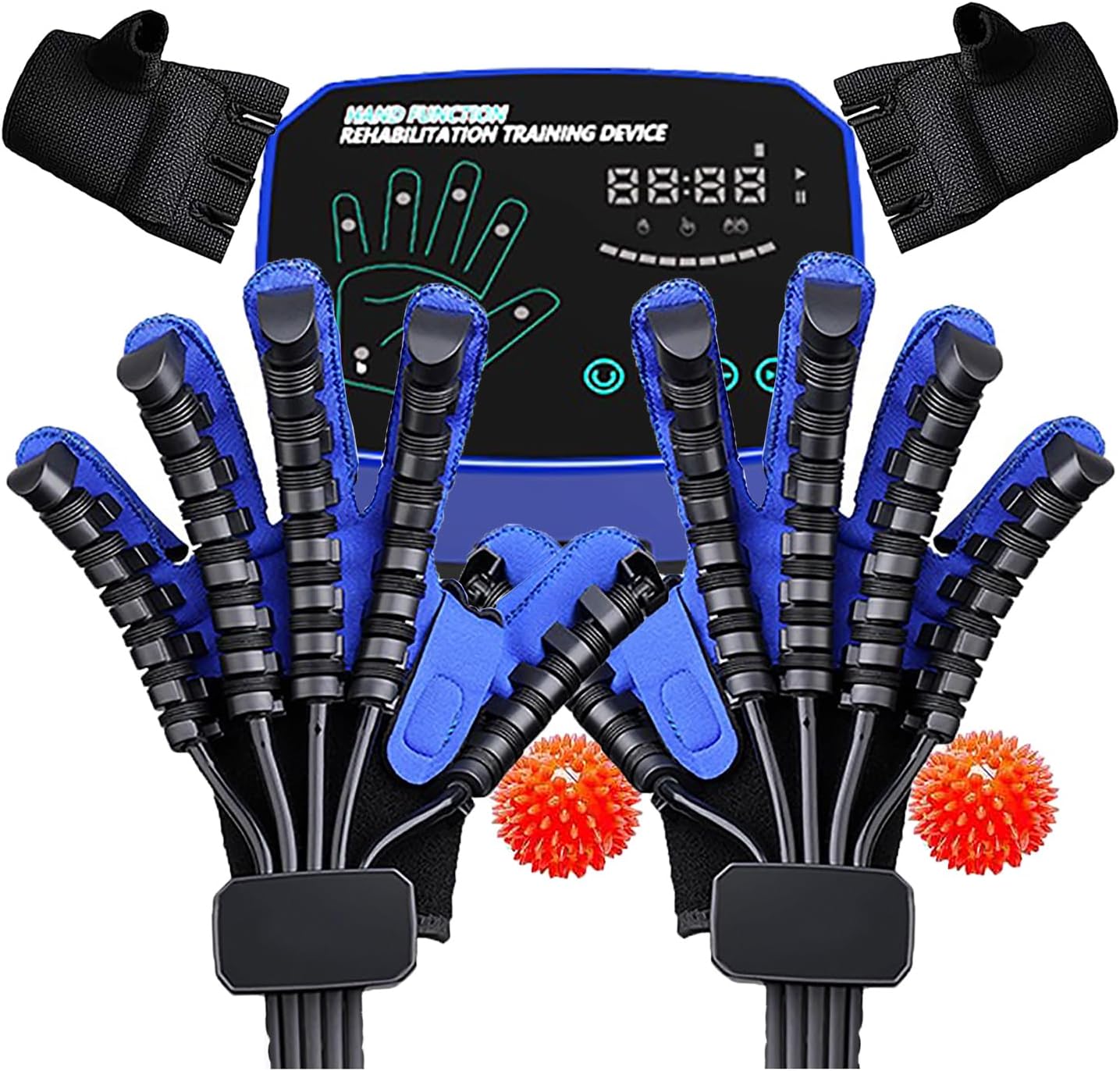 Both Hands Rehabilitation Robot Gloves, Automatic Hemiplegia Finger Trainer, Adjustable Strength, Five-Finger Independent Control, for Improve Finger Dexterity