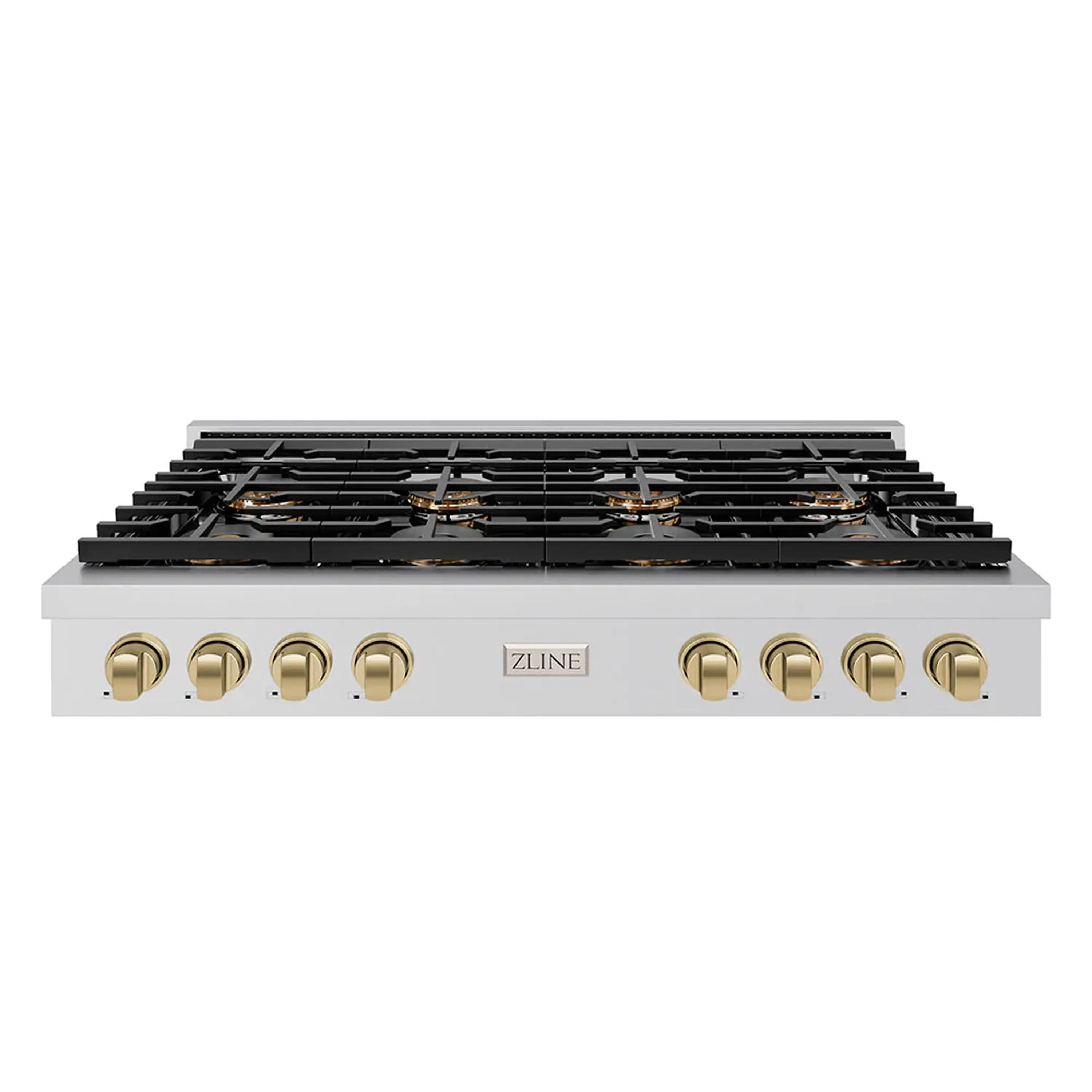ZLINE Autograph Edition 48-Inch Paramount Gas Rangetop with 8 Burner DuoPro鈩?Cooktop in Stainless Steel and Champagne Bronze Accents (PSRTZ-48-CB)