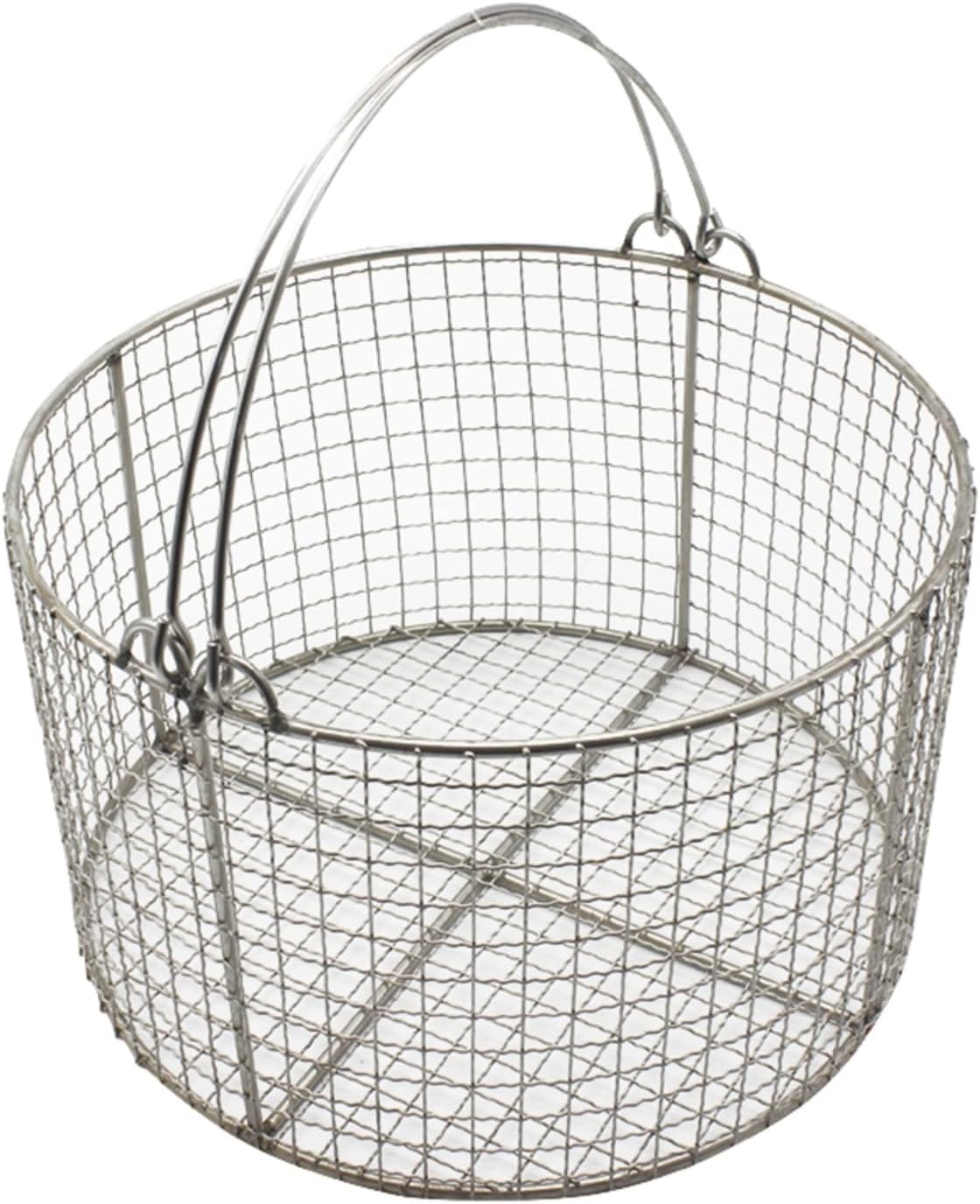 Round Sterilisation Basket, Stainless Steel Instrument Cleaning Tray, Mesh 10mm/0.4in, for Laboratories, Hospitals, Dental Clinics(45x30cm/17.7x11.8in)