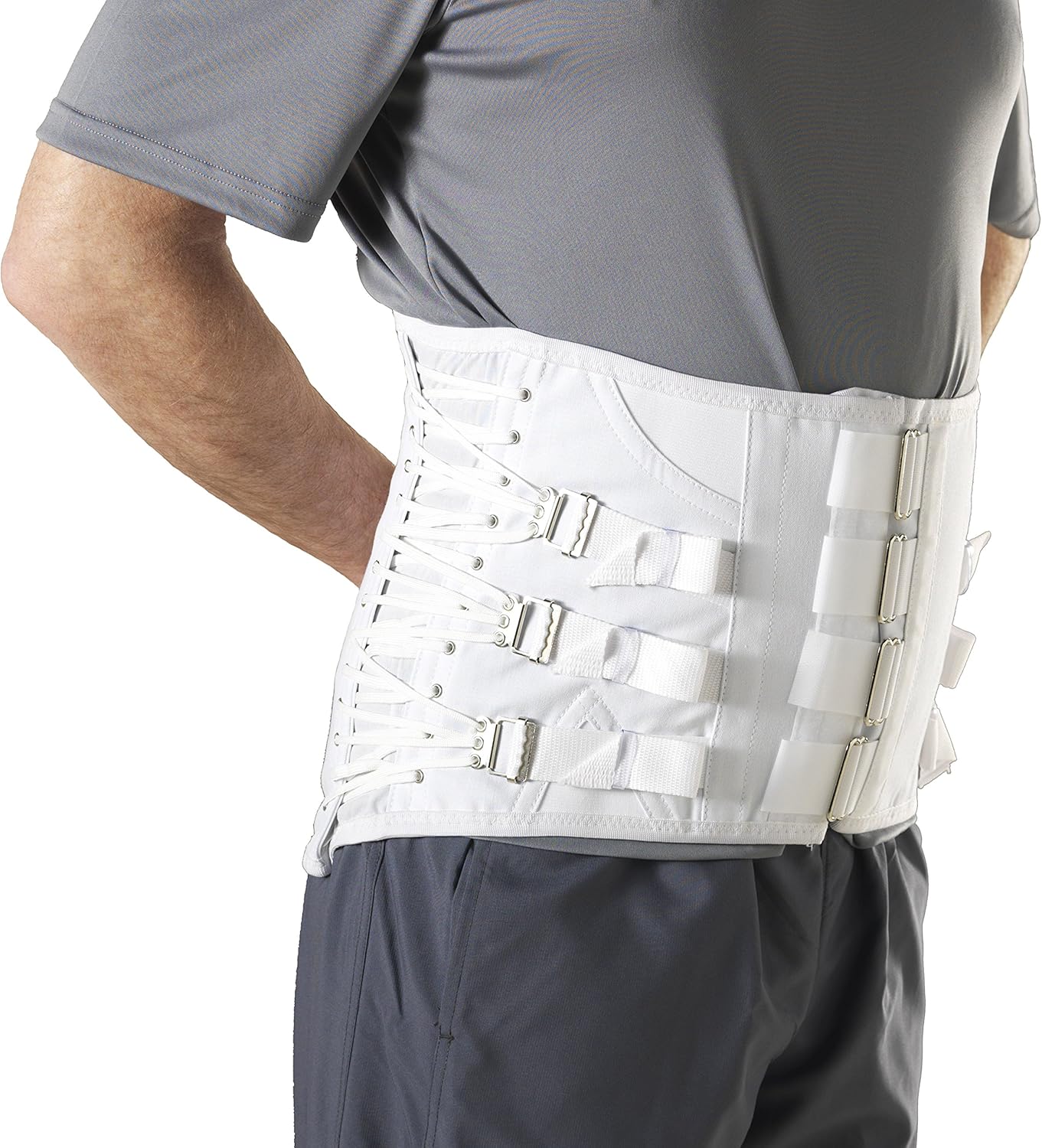 Truform-OTC Lumbosacral Corset, Disc Alignment, Spine Posture, Adjustable Front, Short, Small (34-36 Inch Hip)