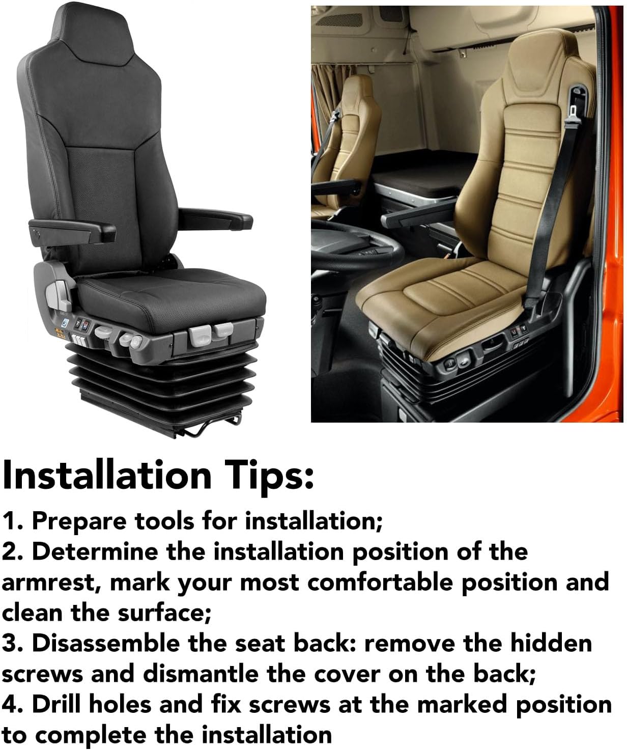 Car Armrest Extender, Universal Car Seat Armrest 0 to 120 Deg Range 325mm Stable Support Foldable Adjustable for Car RV Van Truck Boat (Left Side Installation)