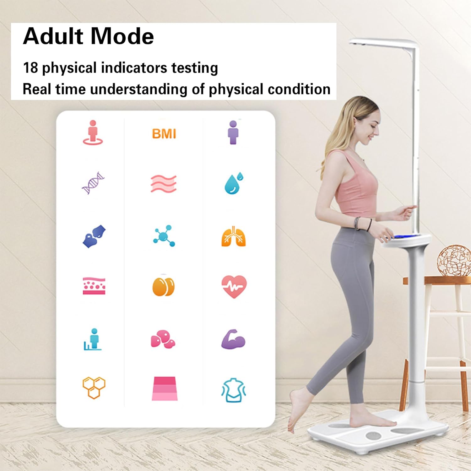 Professional Digital Height & Body Fat Analyzer - Retractable Medical Scale with Voice Announcement, 440lbs/200kg Weight Capacity - Calculator for Home, Gym, School & Clinic Use