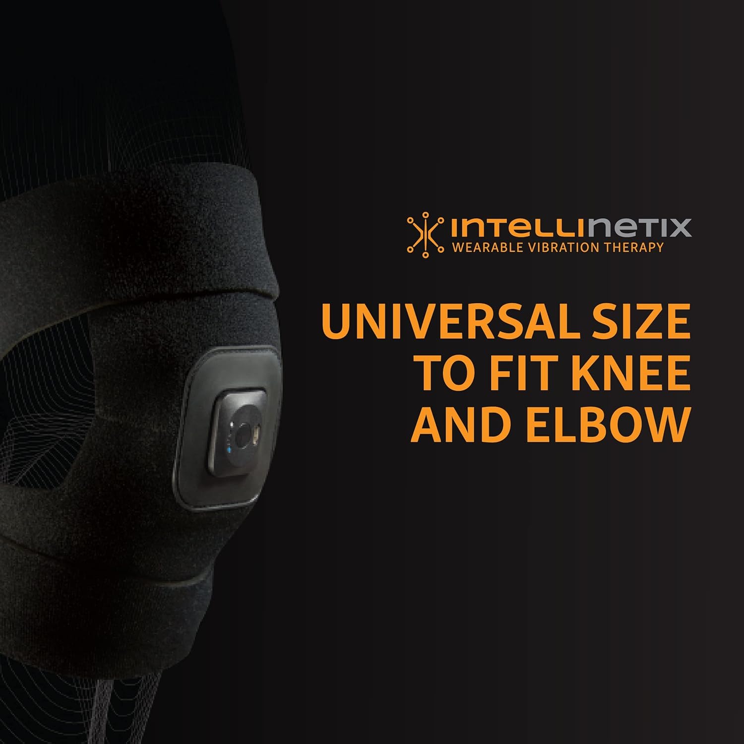 Brownmed - Intellinetix Knee/Elbow Therapy Wrap - Active Wrap for Elbows & Knees that Offers Massage - Elbow & Knee Compression Sleeve with Wearable Massager - Premium Knee & Elbow Support