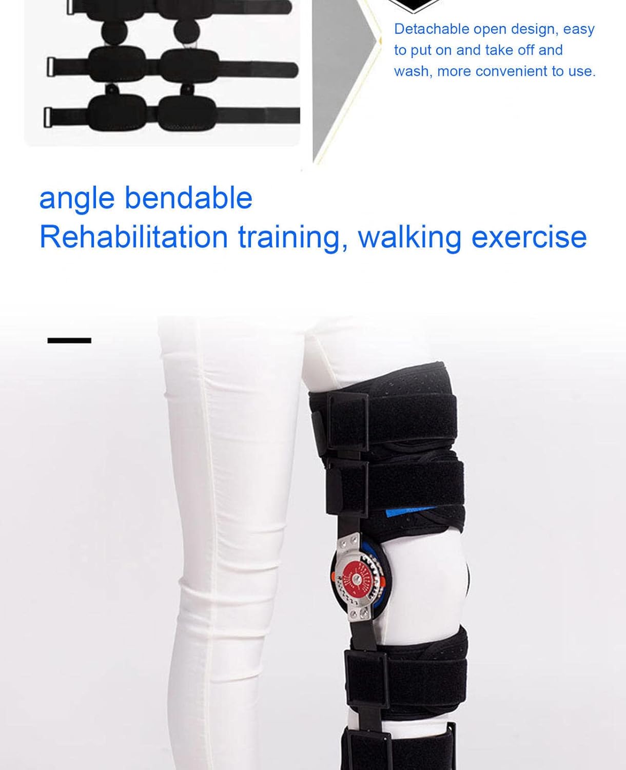 Knee Brace - Hinged Immobilizer for Acl, MCL and Pcl Injury - for Women and Men - Adjustable Recovery Support for Orthopedic Rehab, Post Op, Meniscus Tear, Right, Left Le,