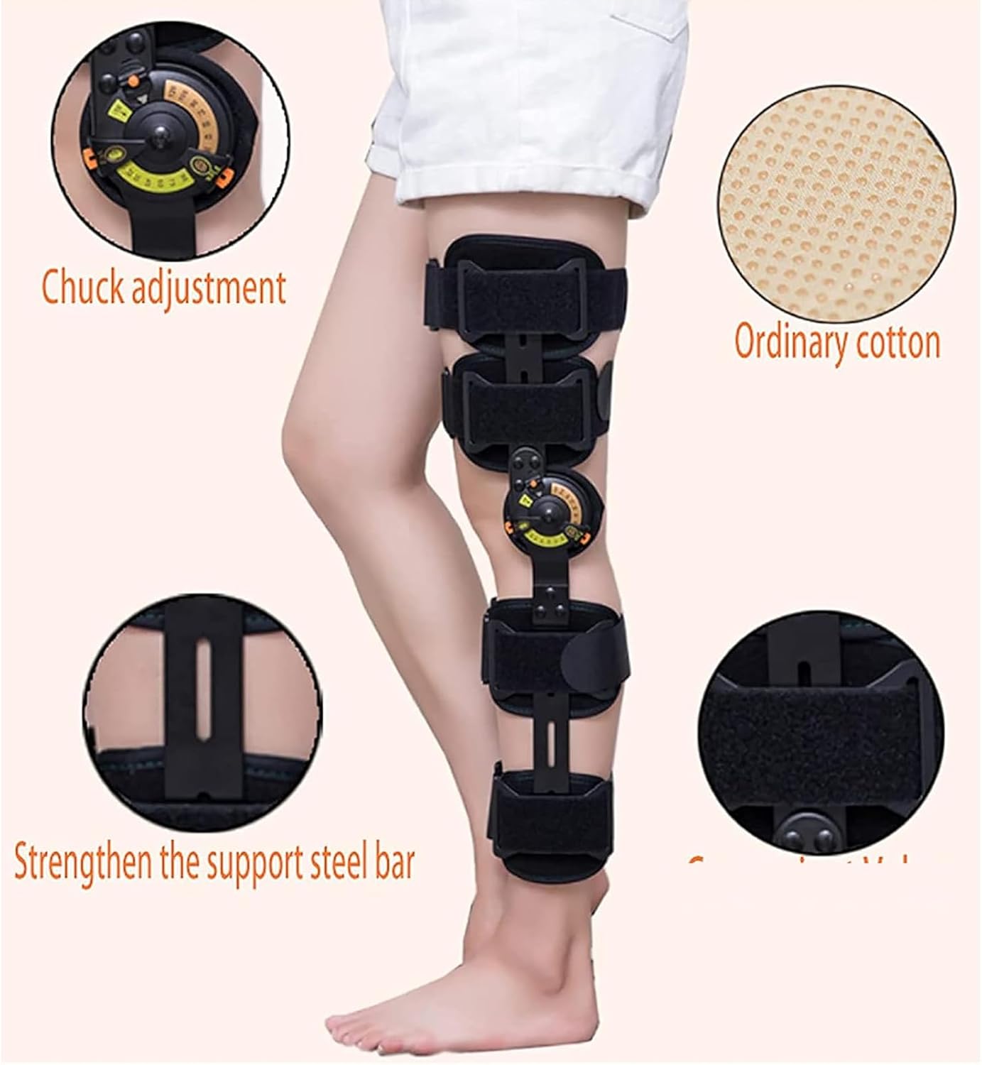 Adjustable Knee Orthosis Patella Hinged Knee Support Brace Ligament Meniscus Fracture Knee Rehabilitation Knee Pads Fixation Bracket,Strengthen (Strengthen