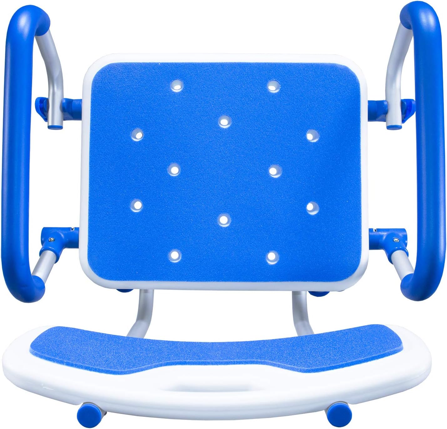 PCP Shower Safety Chair, Bath Bench With Backrest, Swing Arms, Adjustable Height, Medical Senior Support, Foam Padded