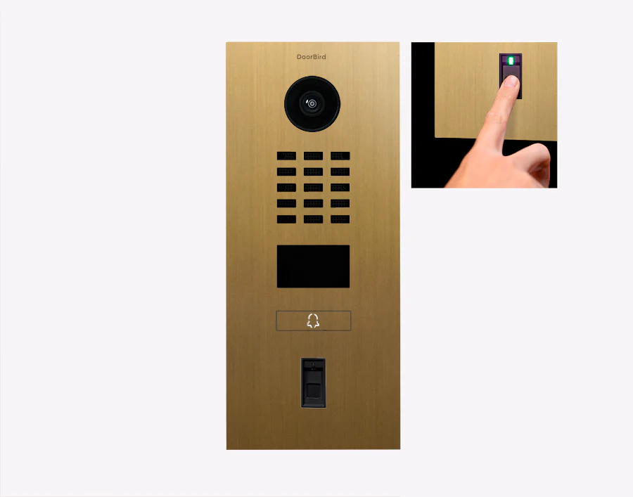DoorBird D2101FV Fingerprint 50 IP Video Door Station in Gold