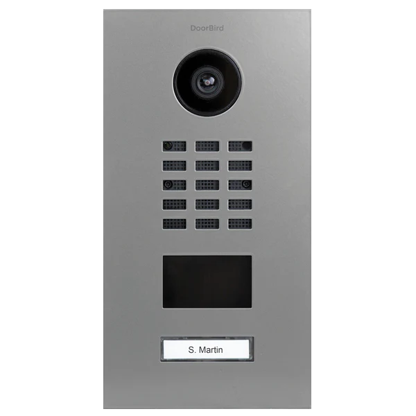 DoorBird D2101V IP Video Door Station, 1 Call Button in Silk Grey, RAL 7044