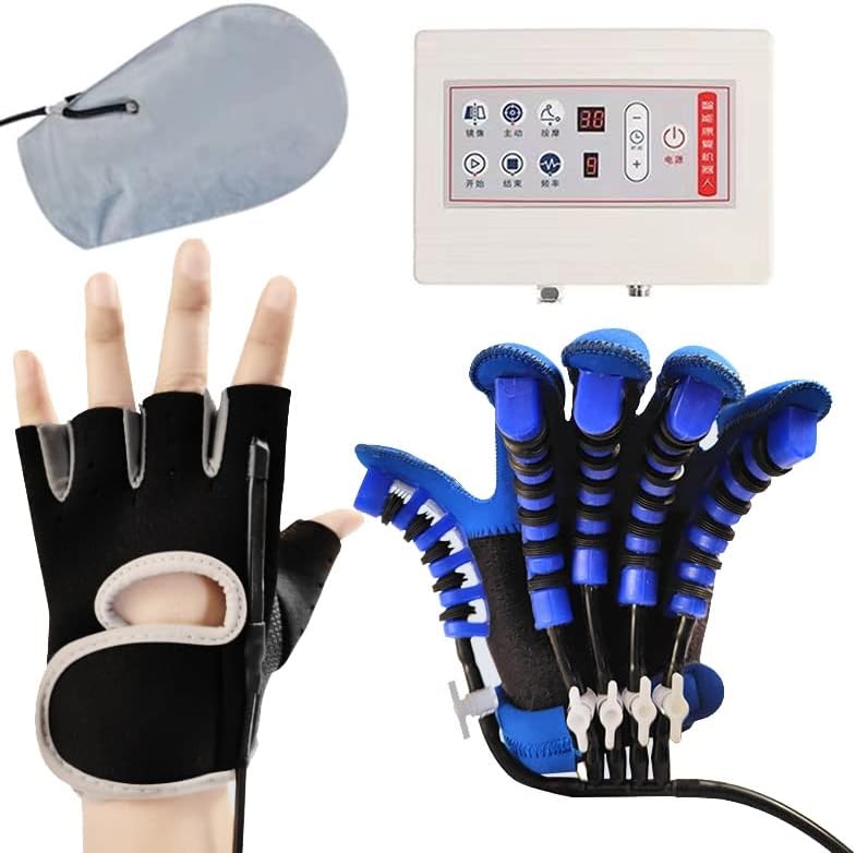 Rehabilitation Robot Gloves Stroke Recovery Aids Hemiplegia Finger Trainer Finger Splint Hand Exerciser for Postoperative Patients (Color : X-Large, Size : Right Hand)