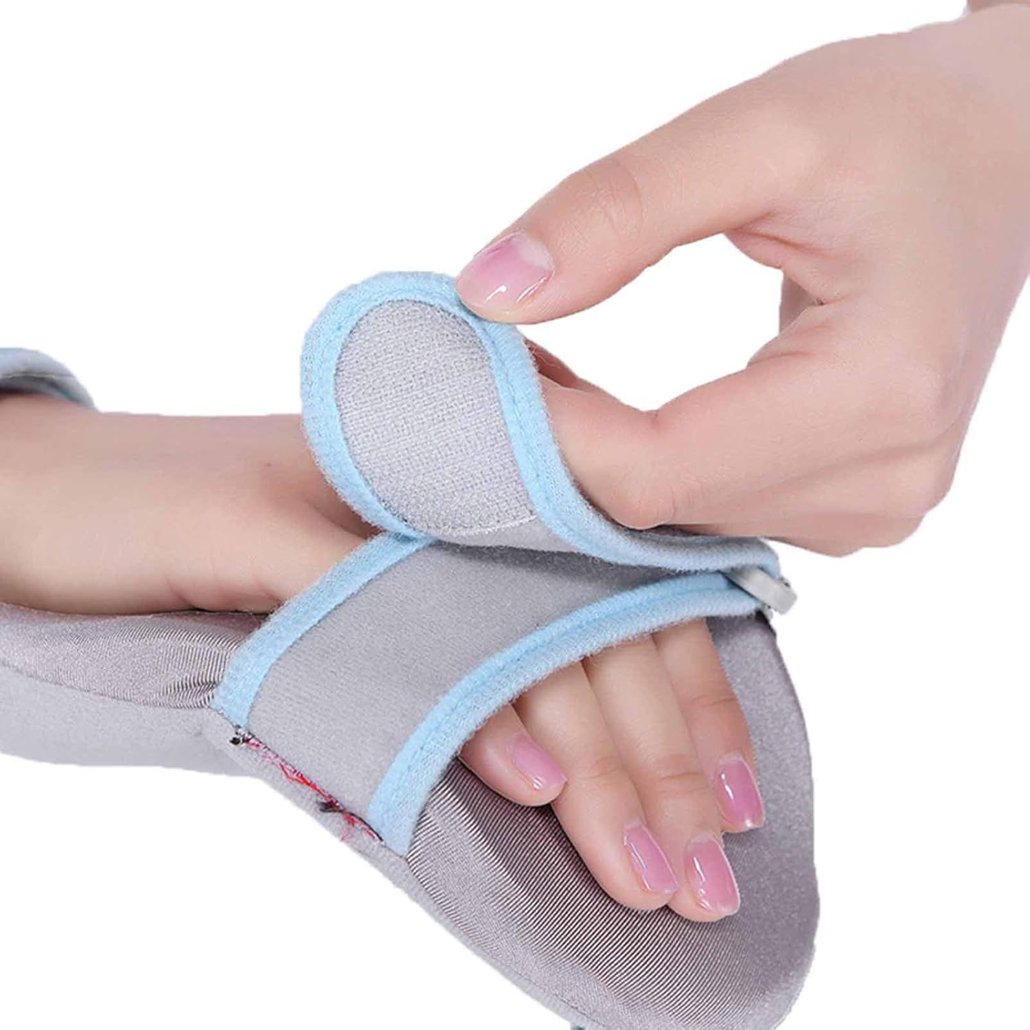 Cushion Finger Orthotics Fingerboard， Finger Brace， Stroke Left Hand Splint Support Left Hand Wrist Training Orthosis Device，Grey-Right