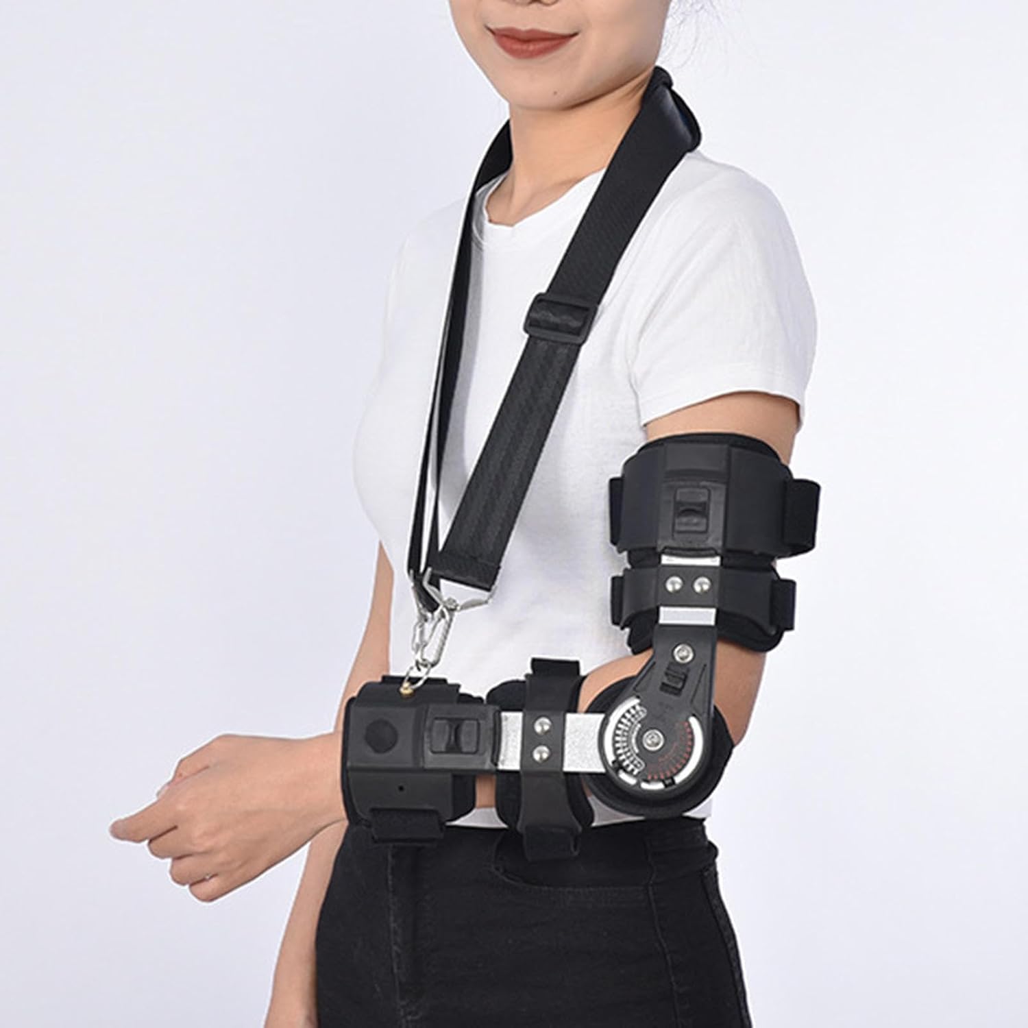 PopieL Elbow Splint for Men and Women, Adjustable Elbow Brace for Right/Left Arm, Arm Sling Elbow Stabilizer for Postoperative Rehabilitation and Immobilization of Humeral Fractures, Elbows,Right