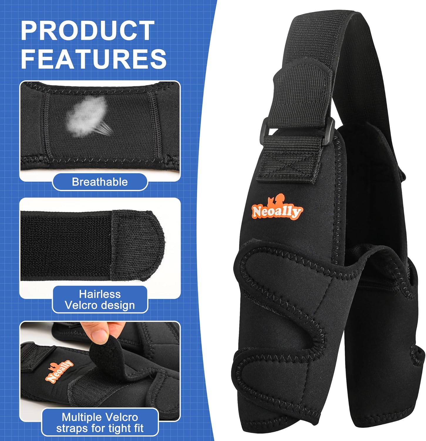 NeoAlly Dog Elbow Brace Protector Pads for Canine Elbow and Shoulder Support Elbow Hygroma, Dysplasia, Osteoarthritis, Elbow Calluses, Pressure Sores and Shoulder Dislocation - M Pair