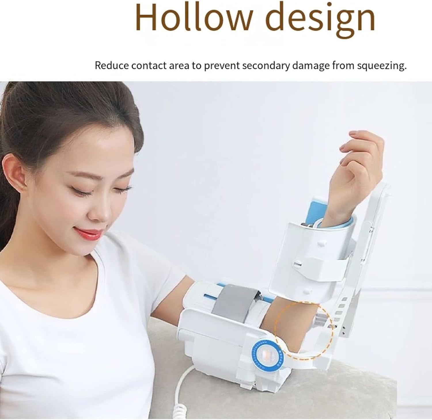 Electric Elbow Joint Rehabilitation Device, Hinged Elbow Brace Arm Exerciser, -5~150°Full-Angle Exercise and Adjustable Speed with Remote, for After Arm Fracture and Hemiplegia