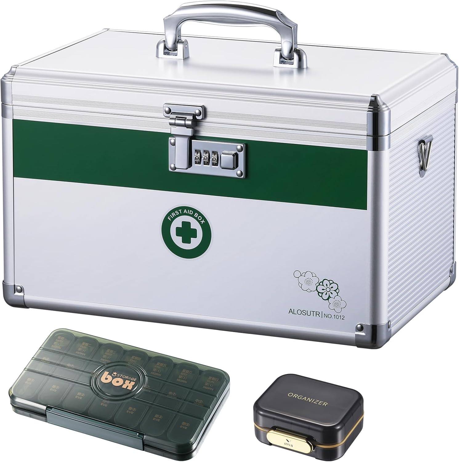 Combination Lock 15.9 x 9.3 x 8.9Inches [Extra Large], Medication Lock Box Security Lock Box, Medical Box Organizer