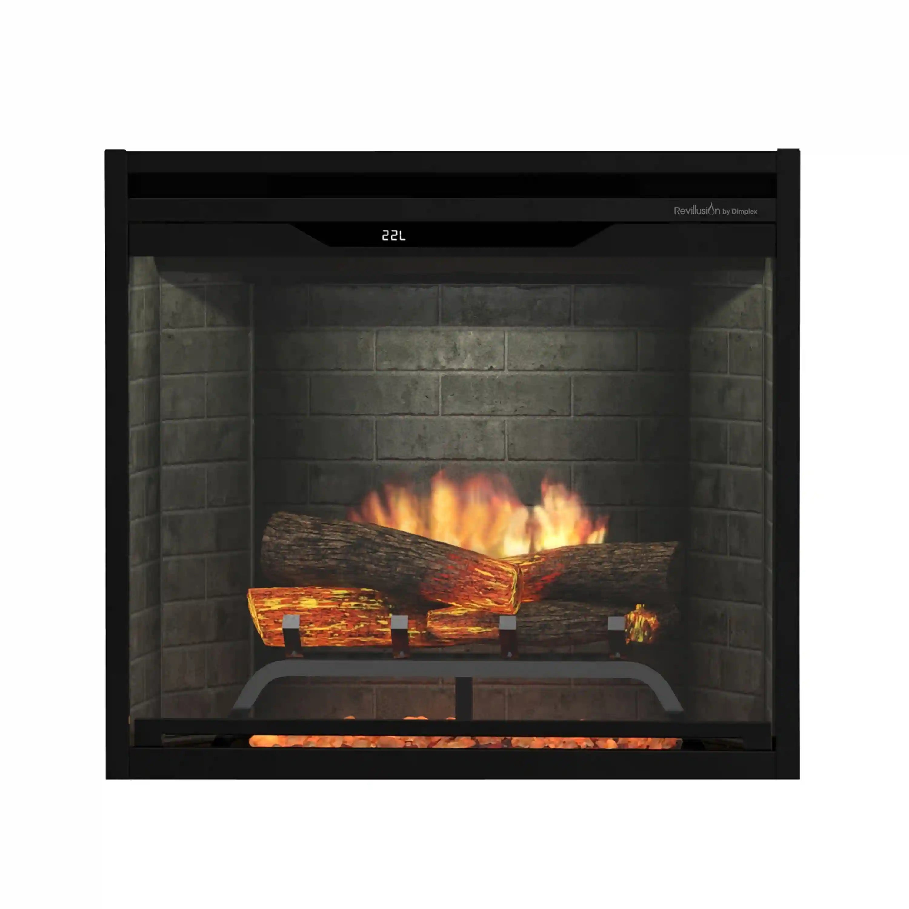 Dimplex Revillusion 24-Inch Built-In Firebox in Neutral Brick with internal LED Lighting (REV24-NB)