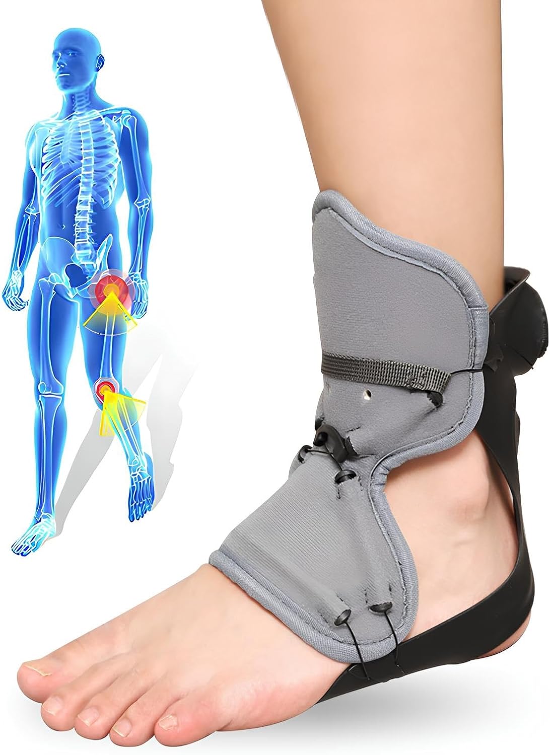 Adjustable Foot Drop Orthosis Foot Drop Brace Ankle Foot Orthosis, Correction is Stronger, Drop Foot Stabilizer Support for Men & Women,Left,Small (Left-S