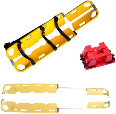 Portable Emergency Stretcher, Foldable S-Design, Lightweight Aluminum, Adjustable Length 160-210cm, High Load Capacity 159kg, Essential First Aid Equipment