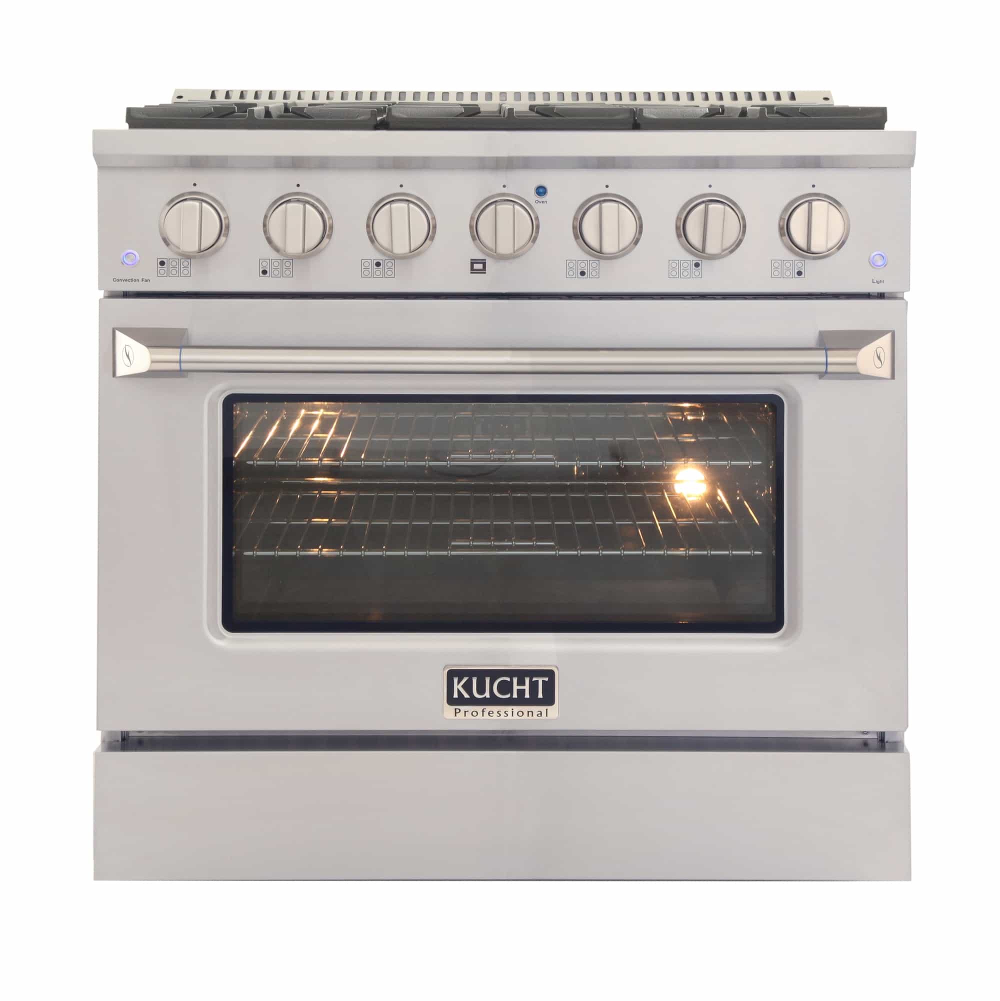 Kucht 36-Inch Pro-Style Dual Fuel Range with Propane Gas in Stainless Steel (KDF362/LP-S)