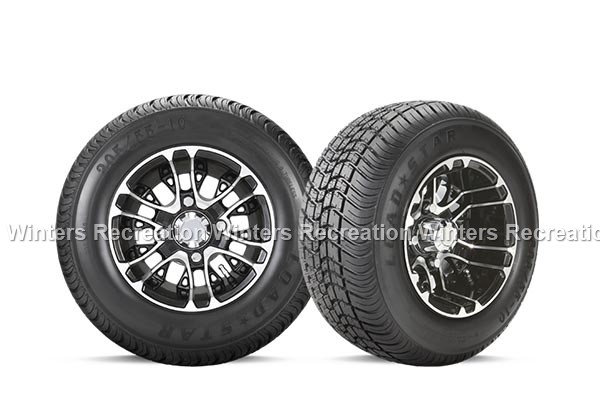 Club Car Onward, 10′′ Gloss Black Mercury Wheel with Loadstar Tire
