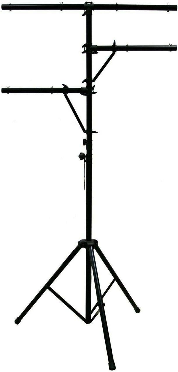 Pro Audio Mobile DJ Light Stand Multi Arm Lighting T Bar Portable Tripod