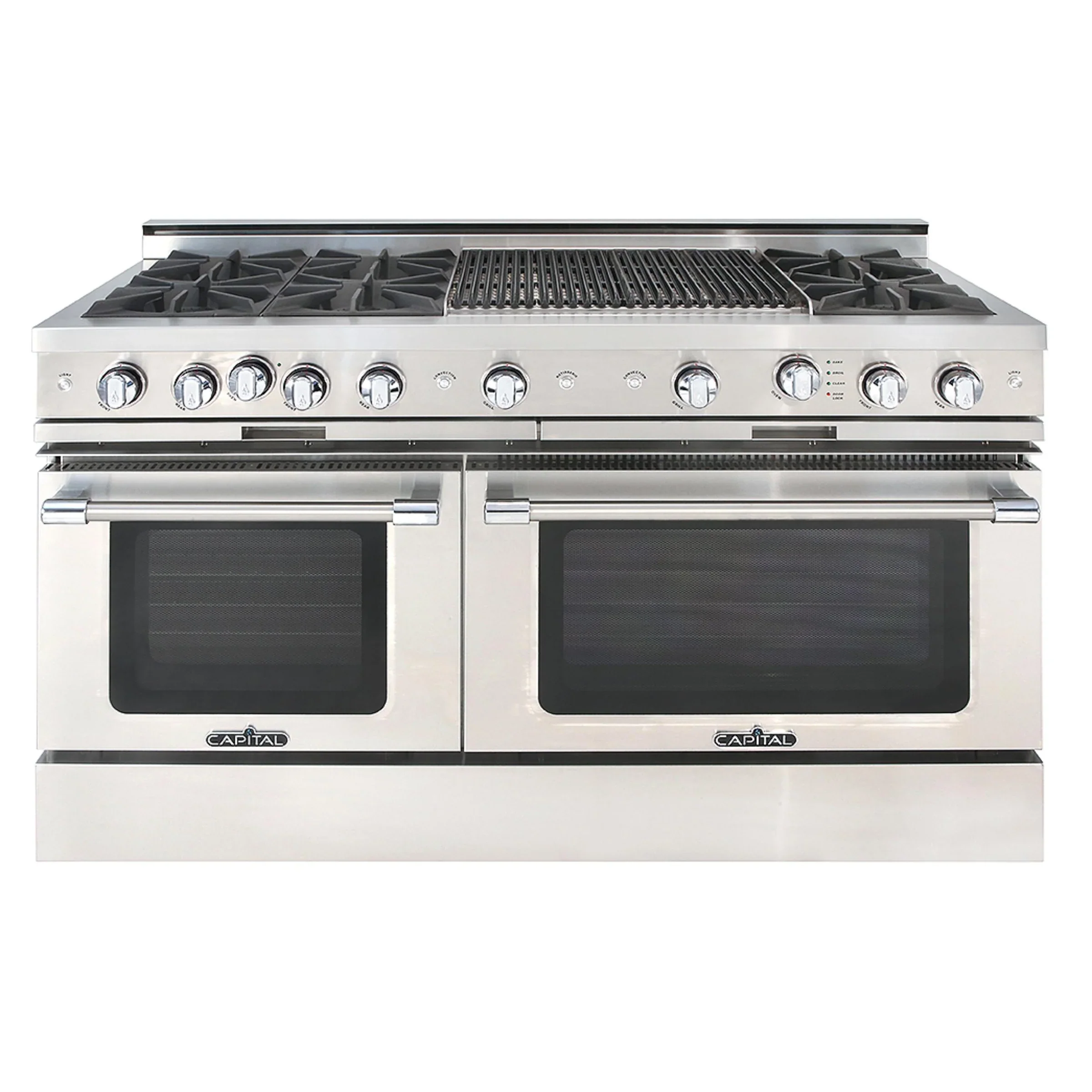 Capital 60-Inch Grand Chef Gas Range in Stainless Steel with 6 Open Burners & 24-Inch Grill (CGSR604BB2)