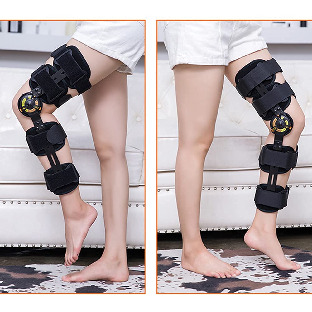 Hinged Knee Brace Orthopedic Hinged Knee Brace Support, Adjustable Knee Orthosis Support Joint Stabilizer Splint Knee Orthosis Immobilizer Stabilizer Injury Protector(