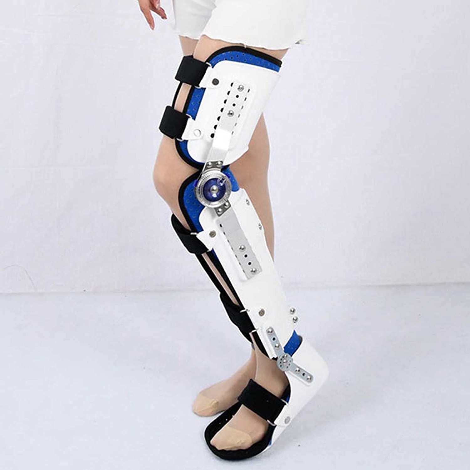Hinged Knee Brace，knee Orthosis Support Joint Stabilizer Full Leg Splint Support With Adjustable Knee， Ankle And Foot，