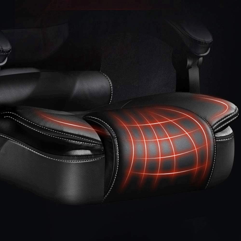 Ergonomic Pu Leather High Back Computer Desk Chair with Lumbar Support Flip Up Armrest Rolling Swivel Adjustable Task Chair for Adults Retractable Footrest IncludedBlack