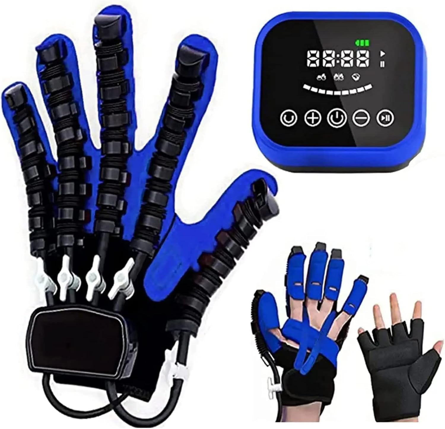 Rehabilitation Training Gloves, Stroke Hand and Finger Function Rehabilitation Robot Gloves, Functional Hand Splint for Long-Term Relief(Size:XXL Code,Color:Left Hand)