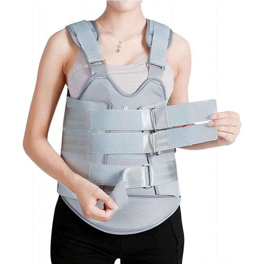 Thoracic Back Spine Brace, Lumbar Spine Orthosis, Adjustable Cervical Thoracic Orthosis Thoracolumbar Fixation Brace (Silver-Medium