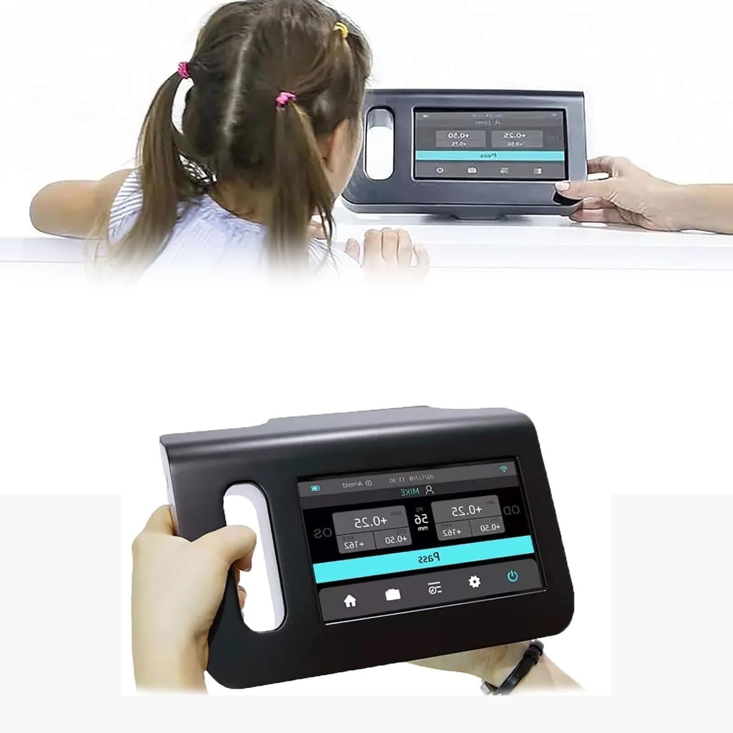 Portable Vision Screener, 7 Inch HD Auto Refractor with Data Storage Function, 0-180° Axis Number & 98cm Measuring Distance, for Optic Ophthalmic Equipment