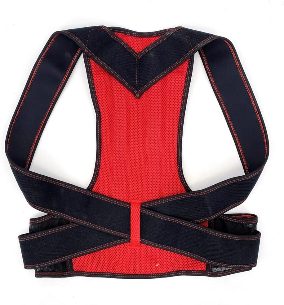 Posture Corrector Back Posture Brace Clavicle Support Stop Slouching and Hunching Adjustable Back Trainer Unisex(White-Dinosaur Doodle4,Small)