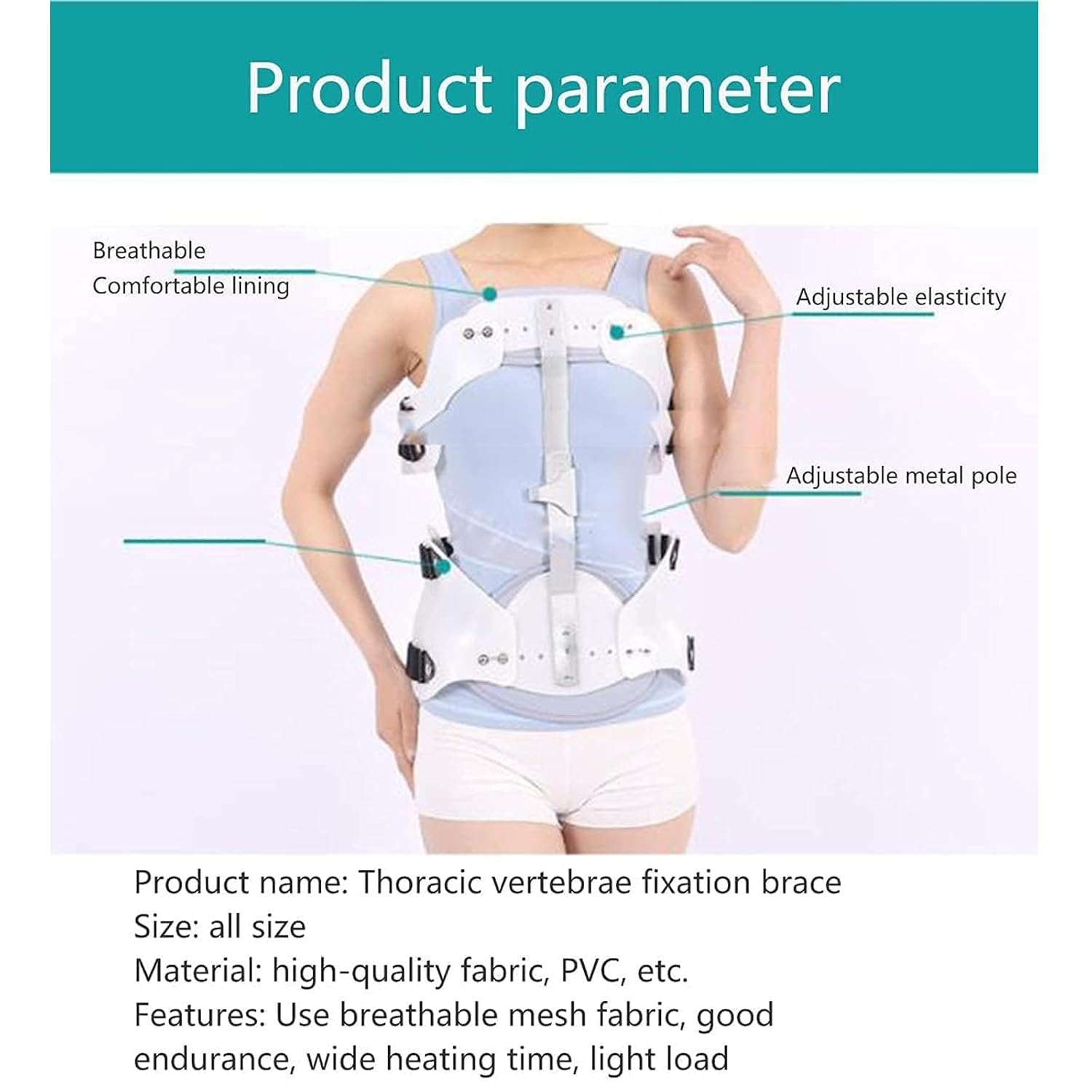 Thoracic Back Thoracolumbar Fixed Brace, Lumbar Spine Orthosis, Treat Osteoporosis,Spine Compression,Fractures Lumbar Spine Orthosis Support Scoliosis Brace(