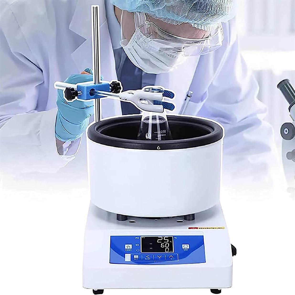 Digital Magnetic Stirrer with Temperature Control, Ideal for Lab Use in Water & Oil Baths, Ensures Precise Mixing