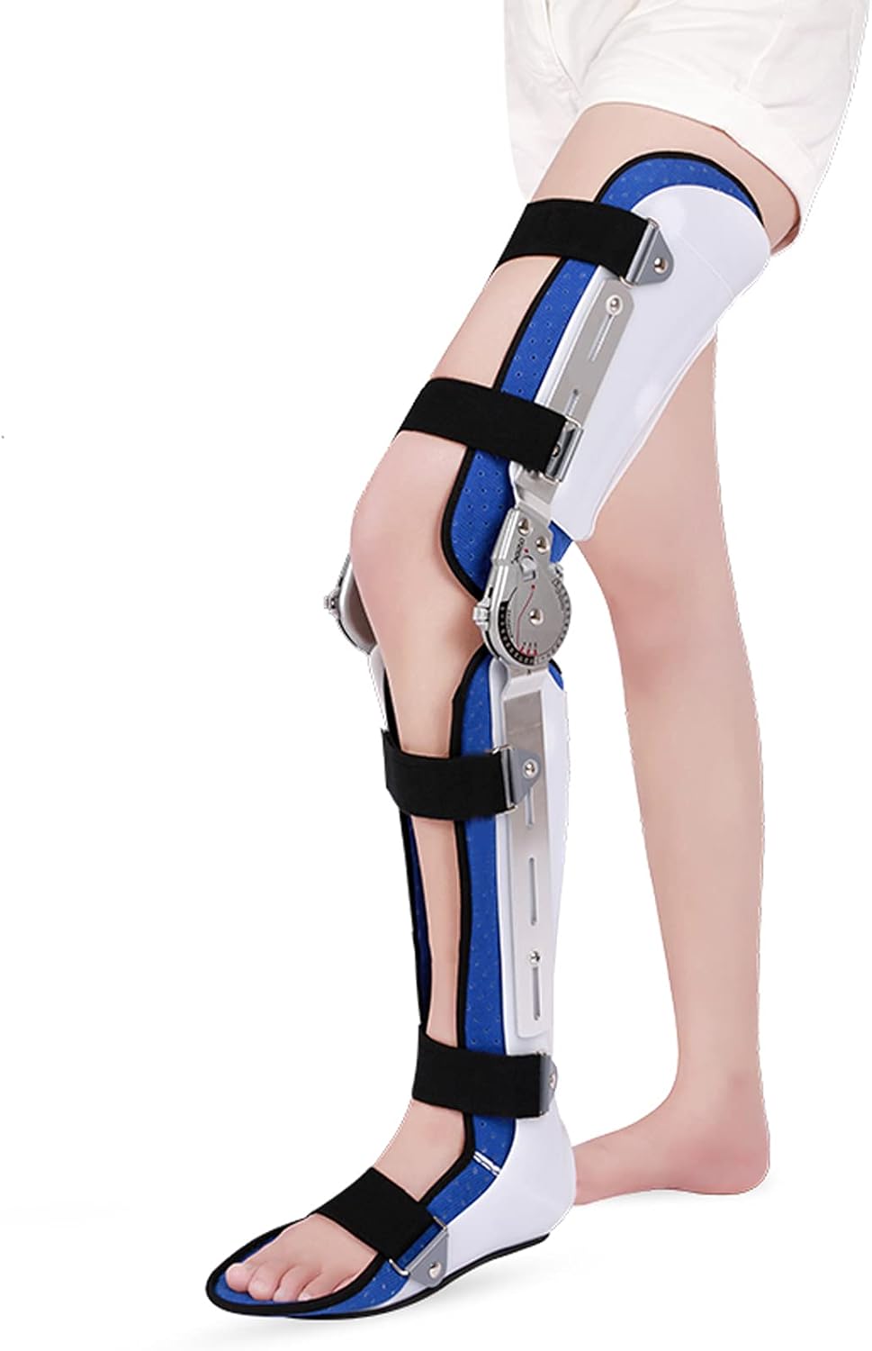 Knee Support Brace Hip Knee Ankle Foot Orthosis with Walking Boots Brace Adjustable Help Knee Regain Original Functional (Left-S