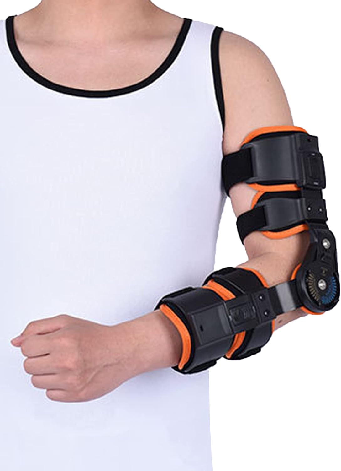 Hinged Elbow Brace for Post Op Elbow Fracture Rehabilitation Adjustable Splint Shoulder Strap Arm Orthosis Injury Recovery Support Stabilizer Splint Hinged Support Sling Stabilizer,Left
