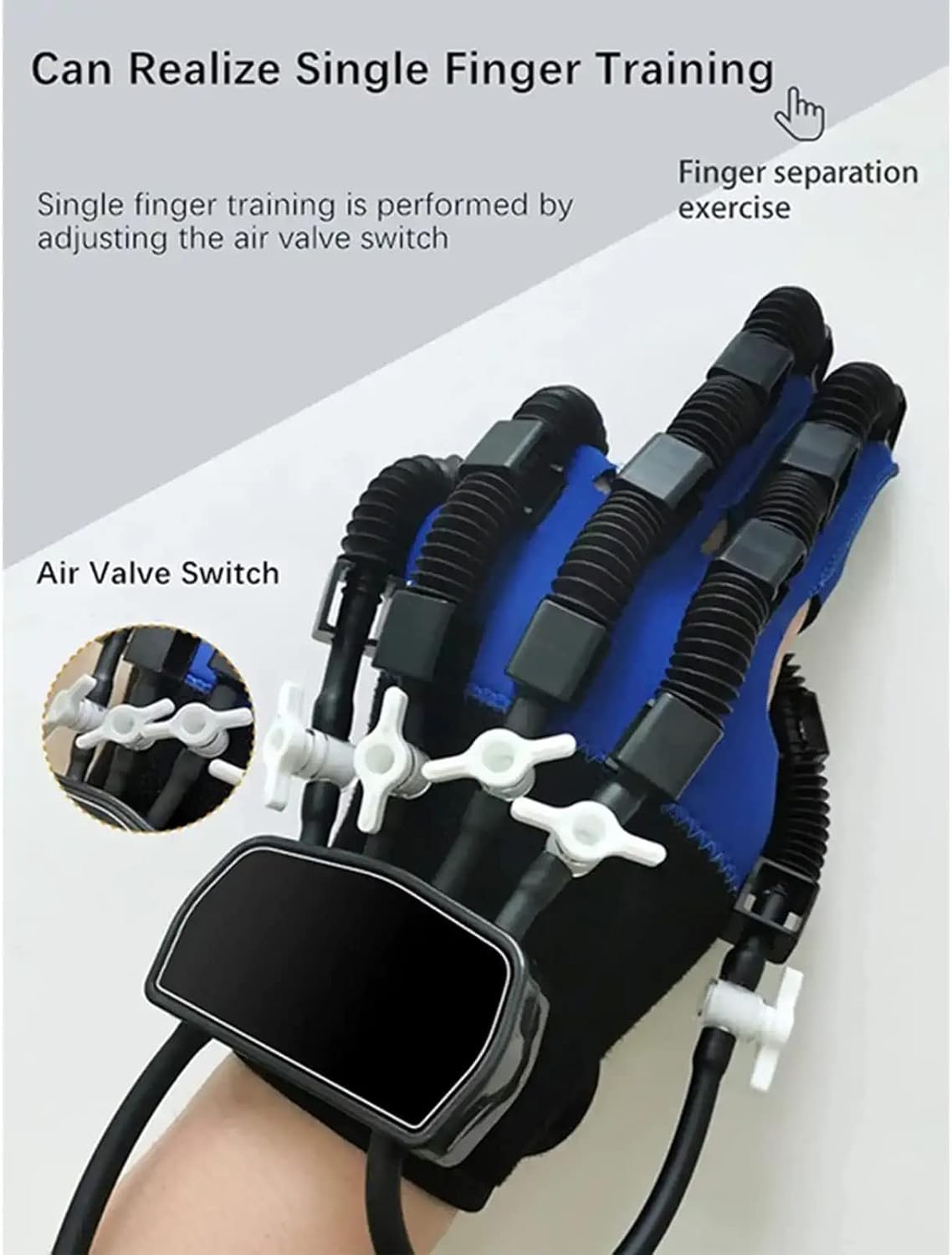 Hand Rehabilitation Robot Gloves, Self-Training Finger Rehabilitation Device Functional Hand Splint, Stroke Recovery Equipment for Hand(Size:S Code,Color:Left Hand)