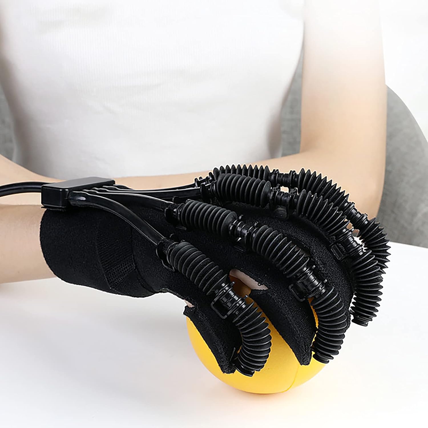 Anti-Spasticity Ball Finger Splint,Finger Rehabilitation Training Equipment, for Hand Functional Impairment/Hemiplegia/Stroke,Left,S