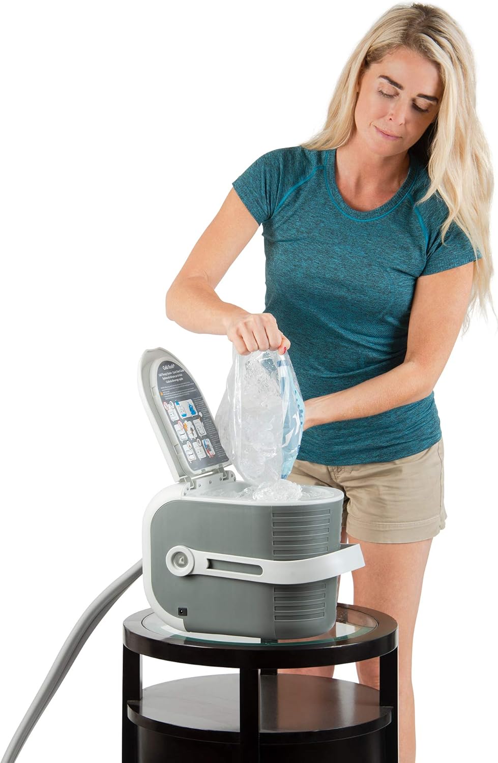 Ossur Cold Therapy Machine System with Knee Pad -Ergonomic, Adjustable Wrap Pad Included- Quiet, Lightweight and Strong Cryotherapy Freeze Kit Pump - Refurbished Unit with Brand New Knee Pad