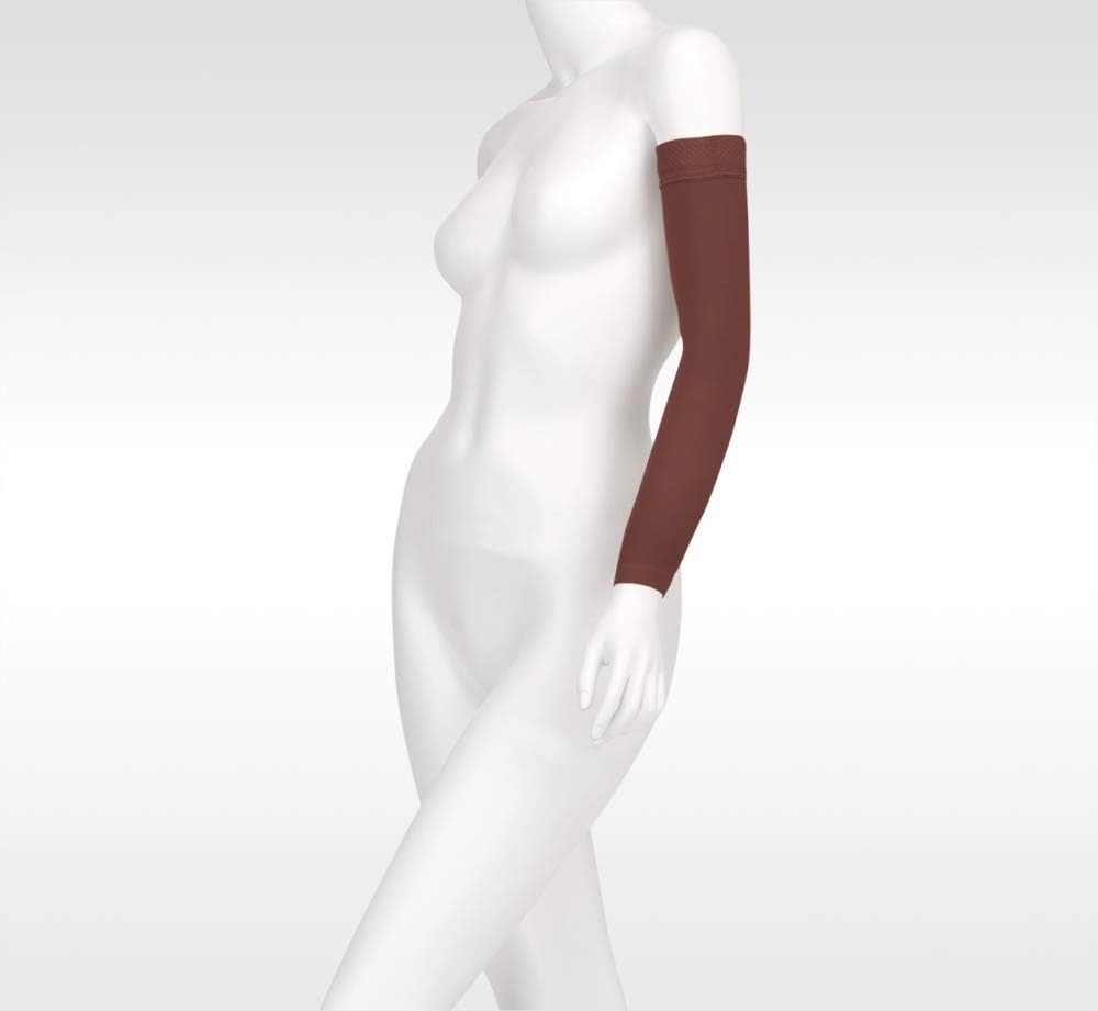 Juzo Soft 2000 15-20mmhg Standard Armsleeve with Silicone Top Band for Women, Chocolate, 2 (II) Regular