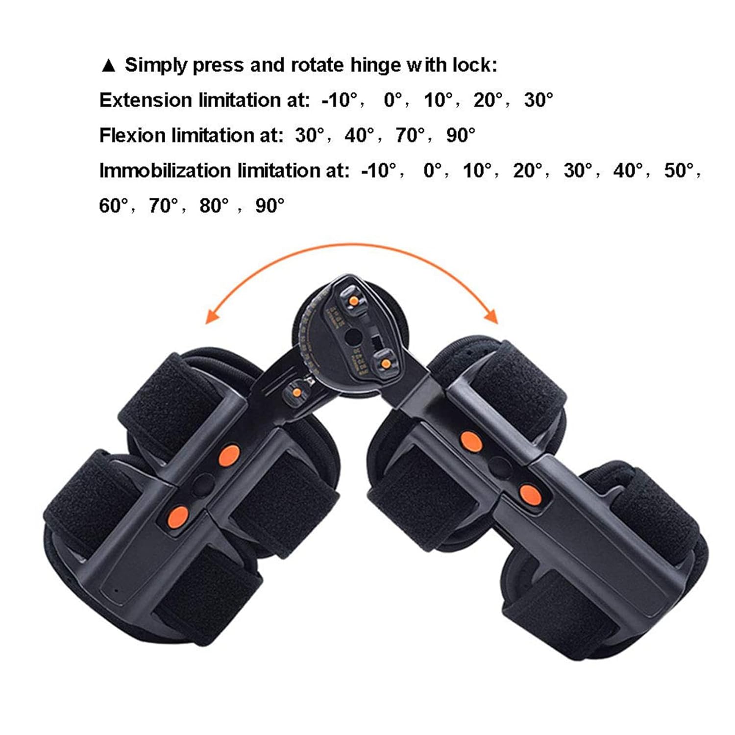 Knee Brace - Adjustable Articulating Knee Immobilizer Bracket Support Leg Splint Stabilizer for Post Acl, MCL and Pcl Hemiplegic Immobilization, Meniscus Tears,(