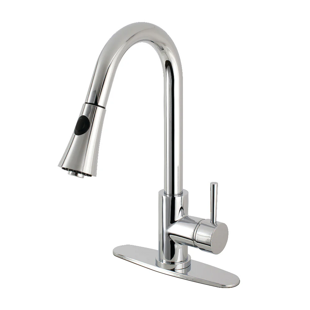 Kingston Brass Gourmetier Concord Single-Handle Pull-Down Kitchen Faucet, Polished Chrome (LS8721DL)